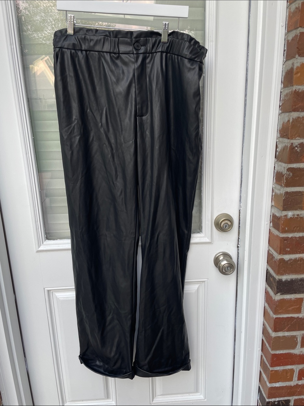 AKIRA Black Vegan Leather Trousers